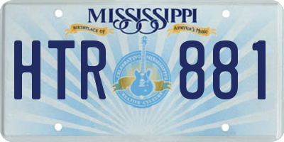 MS license plate HTR881