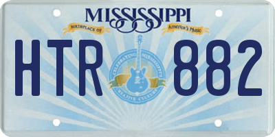 MS license plate HTR882