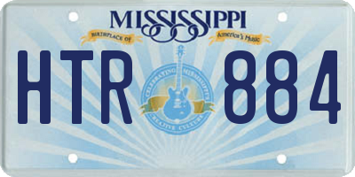 MS license plate HTR884
