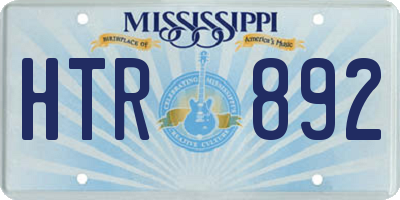 MS license plate HTR892