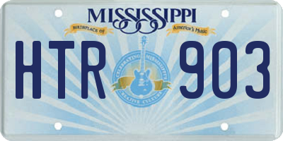 MS license plate HTR903