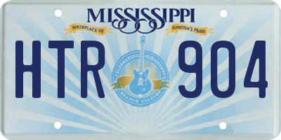 MS license plate HTR904