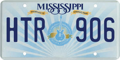 MS license plate HTR906