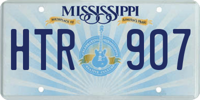 MS license plate HTR907