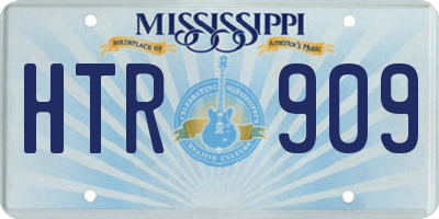 MS license plate HTR909