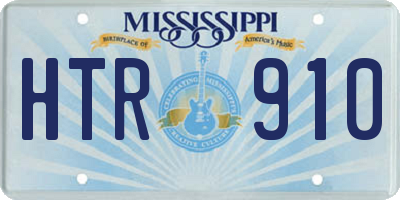 MS license plate HTR910