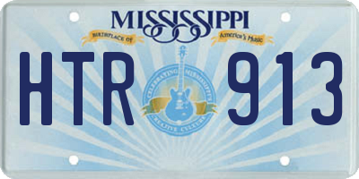 MS license plate HTR913