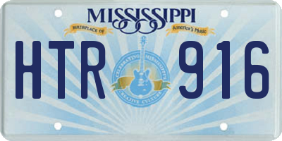 MS license plate HTR916