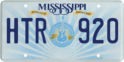 MS license plate HTR920