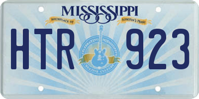 MS license plate HTR923