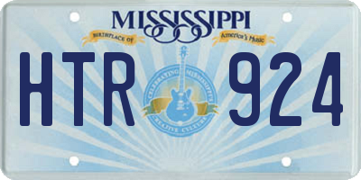 MS license plate HTR924