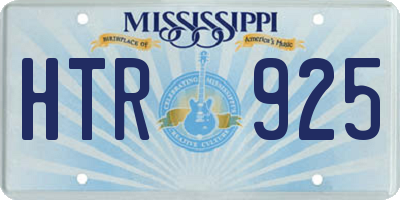 MS license plate HTR925