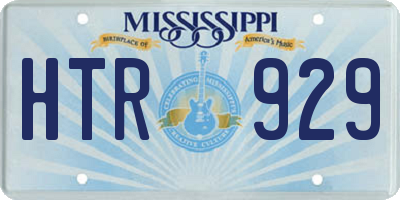 MS license plate HTR929