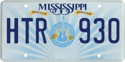 MS license plate HTR930