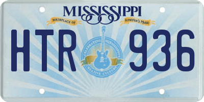 MS license plate HTR936