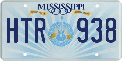 MS license plate HTR938