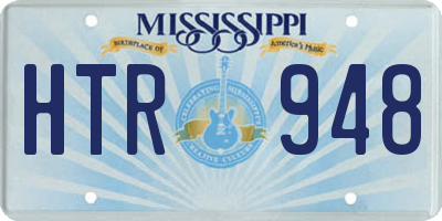 MS license plate HTR948