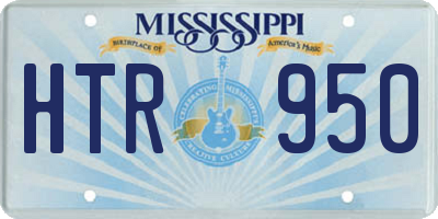 MS license plate HTR950