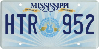 MS license plate HTR952