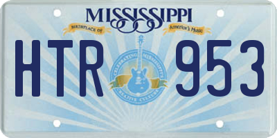 MS license plate HTR953
