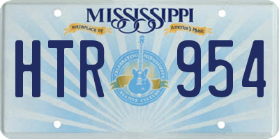 MS license plate HTR954