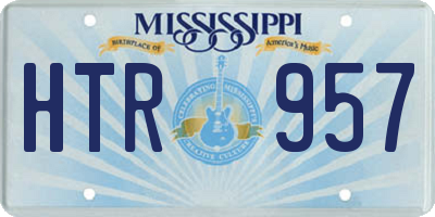 MS license plate HTR957