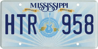 MS license plate HTR958