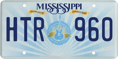 MS license plate HTR960