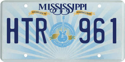 MS license plate HTR961
