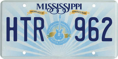 MS license plate HTR962