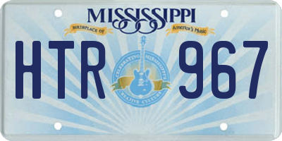 MS license plate HTR967