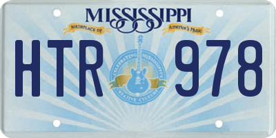 MS license plate HTR978