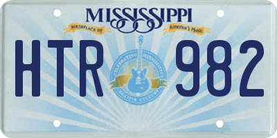 MS license plate HTR982