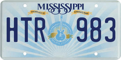 MS license plate HTR983
