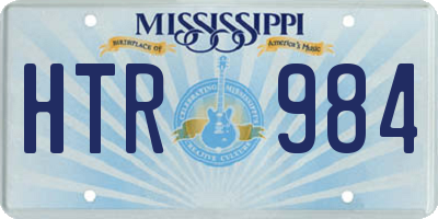MS license plate HTR984