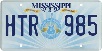 MS license plate HTR985