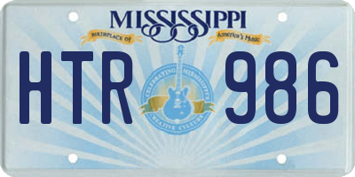 MS license plate HTR986