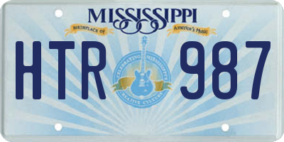 MS license plate HTR987
