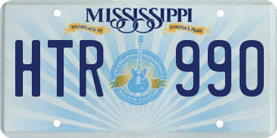MS license plate HTR990