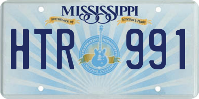 MS license plate HTR991