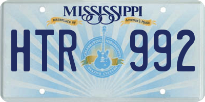 MS license plate HTR992
