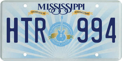 MS license plate HTR994