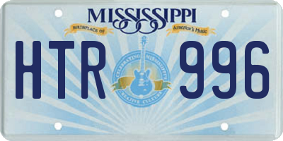 MS license plate HTR996