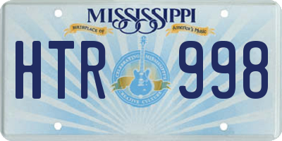 MS license plate HTR998