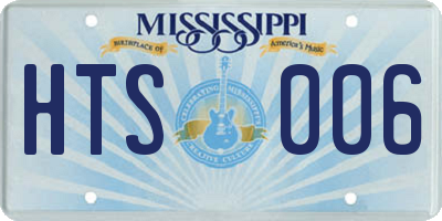 MS license plate HTS006