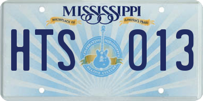 MS license plate HTS013