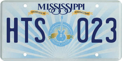 MS license plate HTS023