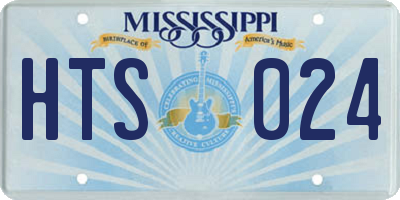 MS license plate HTS024