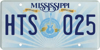 MS license plate HTS025