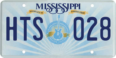 MS license plate HTS028